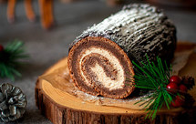 圣诞树根蛋糕卷