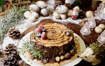 【欢乐圣诞伪树桩2.0】巧克力榛子树桩蛋糕