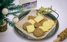 圣诞印花可可咖啡曲奇黄油饼干