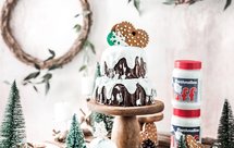 圣诞石榴苹果自制翻糖花慕斯塔