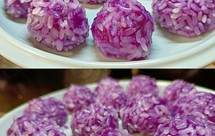 年夜饭必备系列丨高颜值自制紫薯糯米丸子