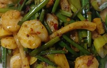 宵夜口味的韭菜花炒虾仁（减肥单身一人份）