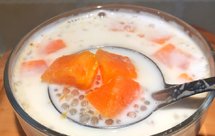 【百合花开】美容养颜——木瓜牛奶西米露