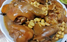 美容之红烧猪蹄黄豆