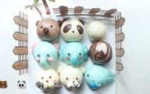 「六一儿童节」卡通可爱动物奶黄包