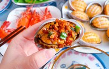 原汁原味清蒸鲍鱼、九节虾