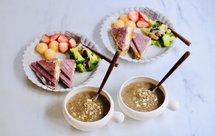 高钙奶酪黑虎虾鸡蛋三明治|清热下火果干绿豆羹