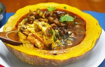 妈妈种的南瓜之肉末盖浇南瓜盅蒸蛋*超适合老人小孩且巨下饭