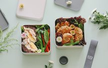 西葫芦鳕鱼饼＋三色糙米饭鸡胸肉饭团便当