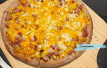 全麦粉薄底披萨（甜玉米粒培根）by pink-rabbit