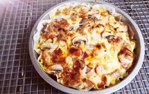 超好吃滴‼️大虾火腿披萨派