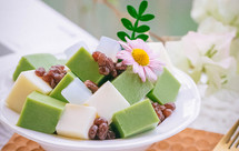 木糖醇翡翠白玉双色牛奶果冻布丁