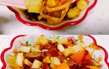 解暑红糖水果冰粉