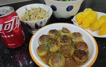 黄油莲藕猪肉煎酿口蘑