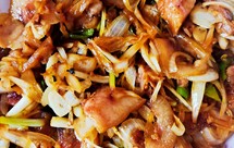 荞头炒鸡蛋+荞头炒猪耳