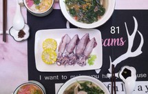 益母草焯肉拼彩色粿条@周四早餐