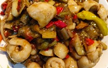 酸芋梗炒猪大肠(赣南版)