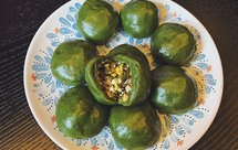 青团（咸菜馅和猪油芝麻馅）