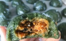 用料少 新鲜艾草艾叶青团 咸蛋肉松 红豆清明艾糍