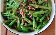 刀豆角毛豆肉沫