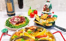 多名利葡萄酒菜谱～西班牙海鲜饭&西班牙蜜瓜火腿片&焗青口配煎带子