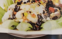 豆豉炒鱼片+五彩鱼丝+草菇炒虾仁+菠萝炒虾仁+荷兰豆炒鱼片+丝瓜木耳炒鲜鱿+玉米笋炒鱿鱼+红腰豆炒虾仁+虾仁炒冬瓜+鲜马蹄炒虾仁+鲜百合炒鱼丁+青椒炒鳝鱼+菜椒墨鱼柳+干贝炒虾仁+青菜炒鱿鱼圈+荷兰豆炒虾仁