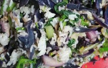 油菜心鱼干紫甘蓝鸡肉潮汕戈饭