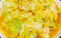 家常圆白菜炝炒西红柿（包菜番茄）