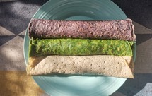 三种春饼陪你打春/立春春饼/黑米黑芝麻，菠菜芝麻，综合杂粮煎饼