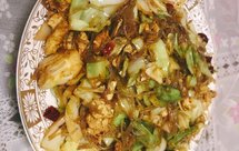 包菜炒鸡蛋粉丝