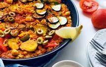 西班牙海鲜饭，糙米鹰嘴豆健康版