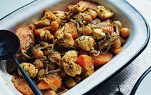 金针菇咖喱鸡炖鹰嘴豆【健康一锅端】