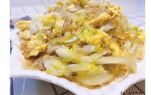 包菜粉丝炒鸡蛋