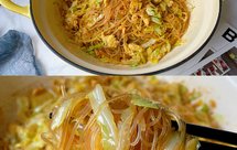 鸡蛋粉丝炒包菜