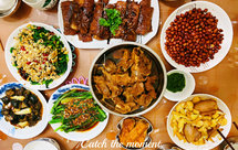 年夜饭：红烧牛软肋/红烧带鱼/葱烧海参/腊肉炒菜花等