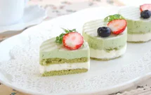 花见烘焙Hanami——抹茶白巧克力条纹慕斯蛋糕
