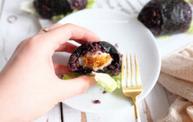 黑米红豆麻薯肉松饭团【健康小食】