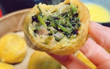 玉米面菜团子（大叶芹馅）