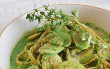 菠菜奶汁荞麦面