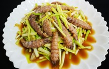 皮皮虾肉炒蒜黄