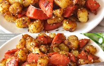 3分钟搞定❗️比烧烤还好吃的孜然土豆火腿丁