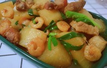 虾干五花肉炖萝卜