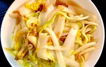 一点小配料 大白菜媲美娃娃菜 瑶柱虾米炒白菜