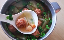 办公室版冬瓜干贝丸子汤