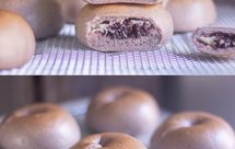 椰香紫米乳酪贝果