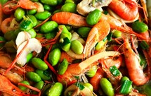 河虾炒毛豆口菇