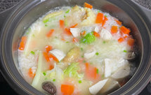 虾干白菜砂锅粥