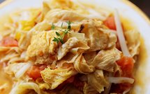 番茄白菜鸭蛋焖腐竹（豆皮）