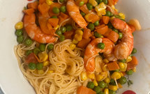 大虾 番茄 杂锦 竹升面