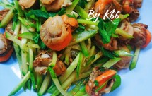 清爽开胃菜扇贝肉拌黄瓜